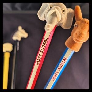 📝 Vtg. Lot Of 6 Novelty Pencils Funny Flocked Unsharpened